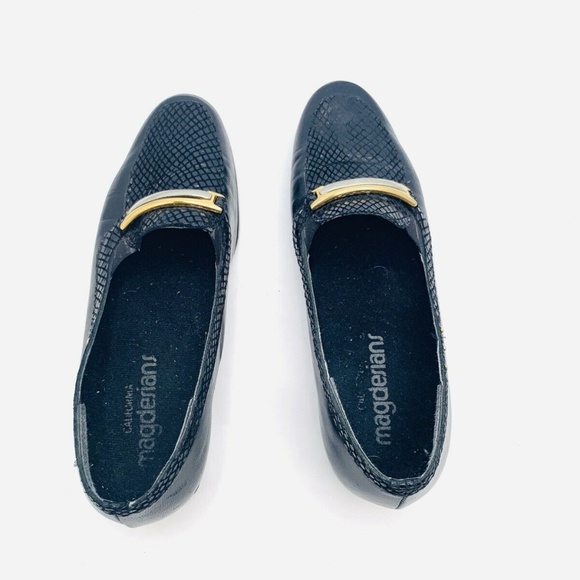 MAGDESIANS Snake Embossed Pat Leather Flat Loafer - Picture 5 of 8